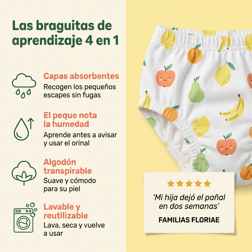 Floriae — Ropa interior de aprendizaje reutilizable