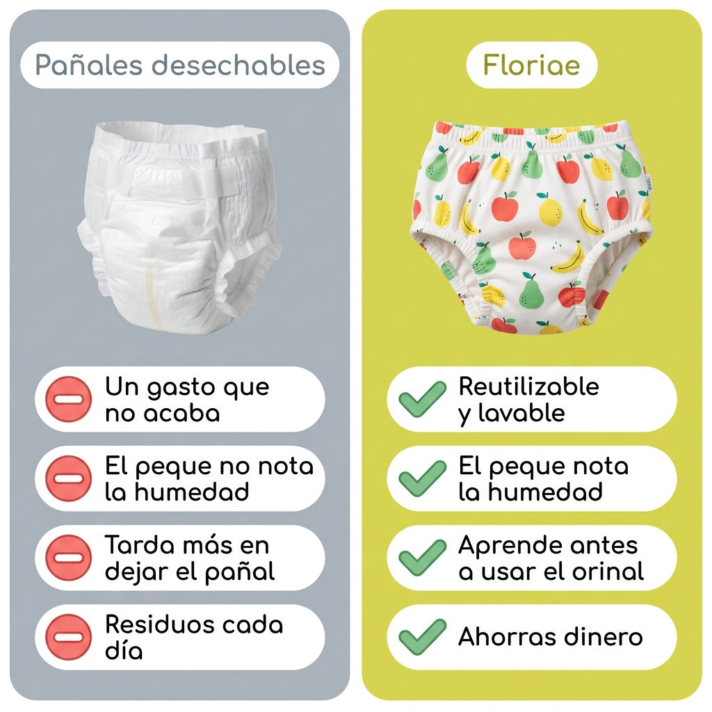 Floriae — Ropa interior de aprendizaje reutilizable