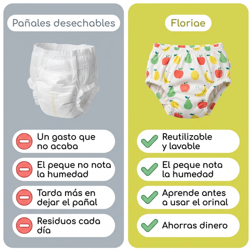 Floriae — Ropa interior de aprendizaje reutilizable